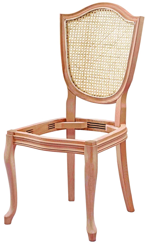 Skeleton wooden chair with rattan