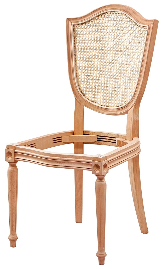 Holzstuhlskelett mit Rattan​