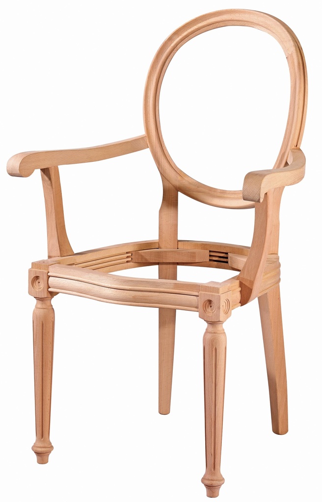 Chaise en bois squelette avec bras