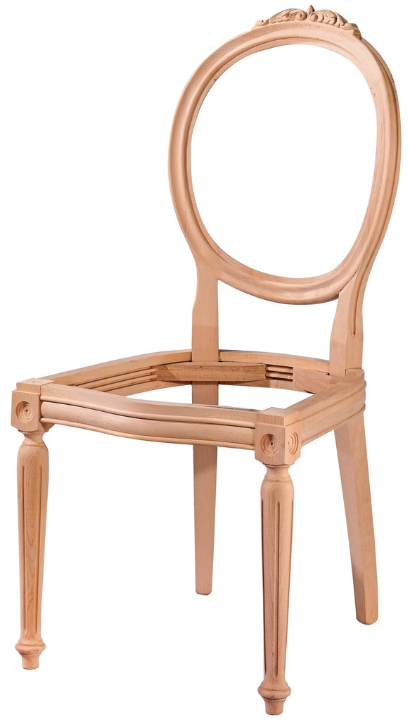 Holzstuhlskelett mit Skulptur​