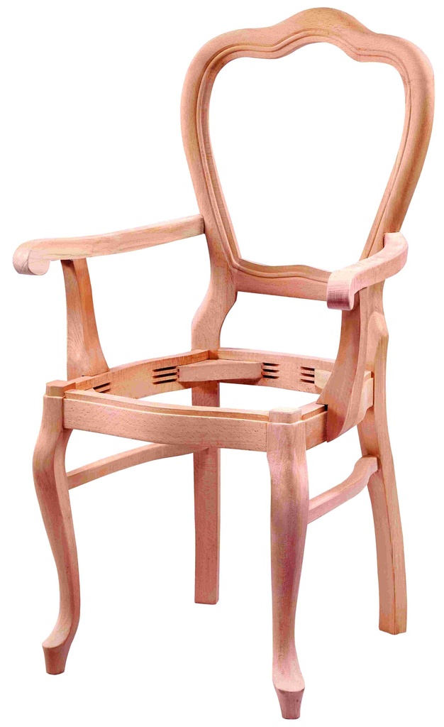 Chaise en bois squelette avec bras