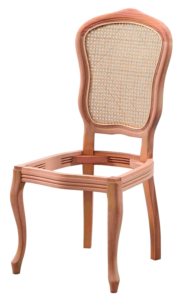 Skeleton wooden chair with rattan