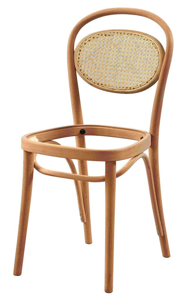 Skeleton wooden chair with rattan