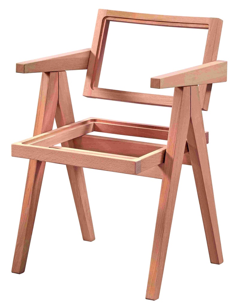 Chaise en bois squelette avec bras
