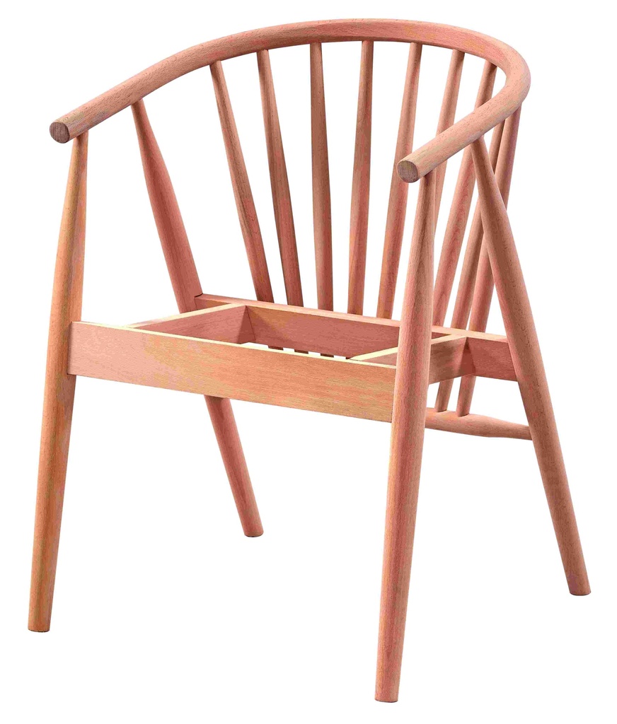 Chaise en bois squelette avec bras