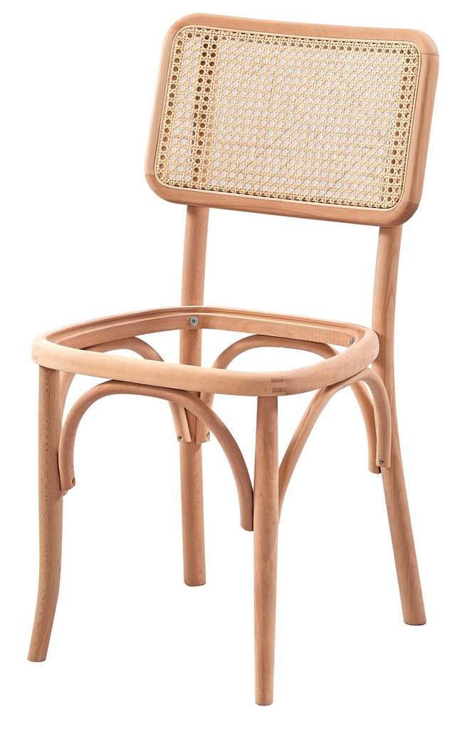 Holzstuhlskelett mit Rattan