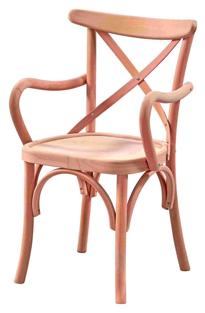 Chaise en bois squelette avec bras