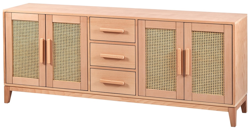 Wooden servant with rattan