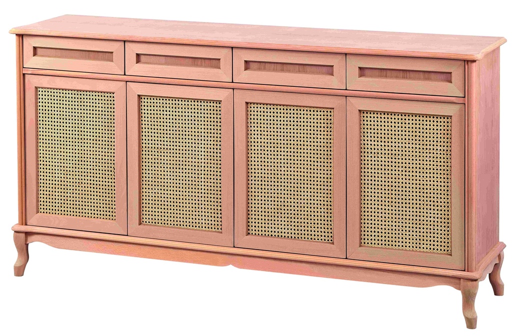 Holzdiener mit Rattan