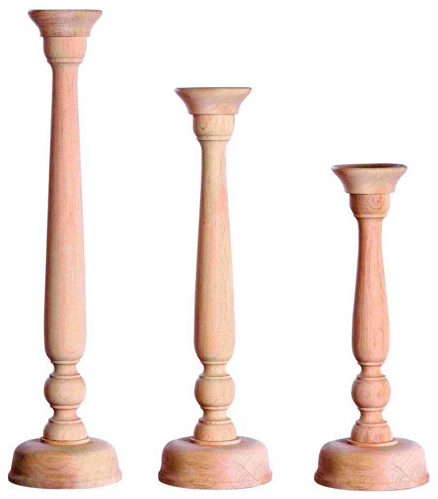 Set Kerzenständer aus Holz