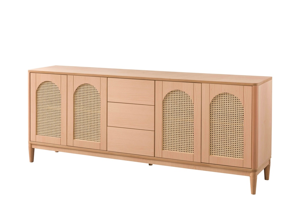 SERVANTA DIN LEMN CU RATAN