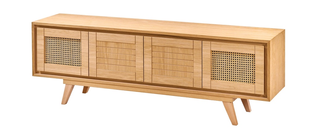 COMODA TV DIN LEMN CU RATAN