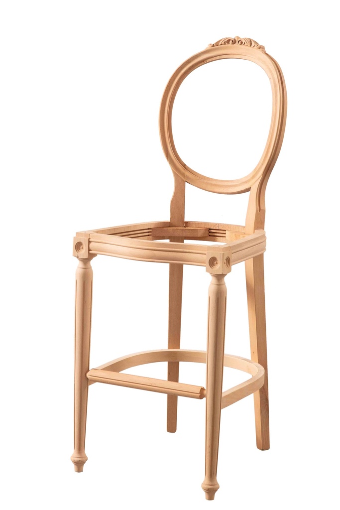 SCHELET SCAUN BAR DIN LEMN CU SCULPTURA