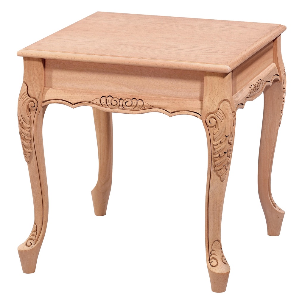 MASUTA PATRATA DIN LEMN CU SCULPTURA