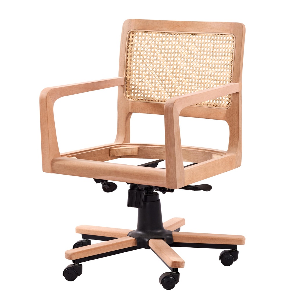 SCHELET SCAUN BIROU DIN LEMN CU RATAN