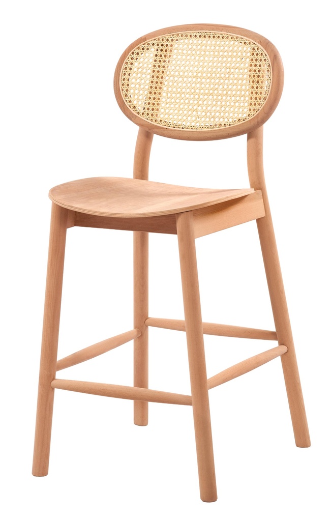 SCHELET SCAUN BAR DIN LEMN CU RATAN