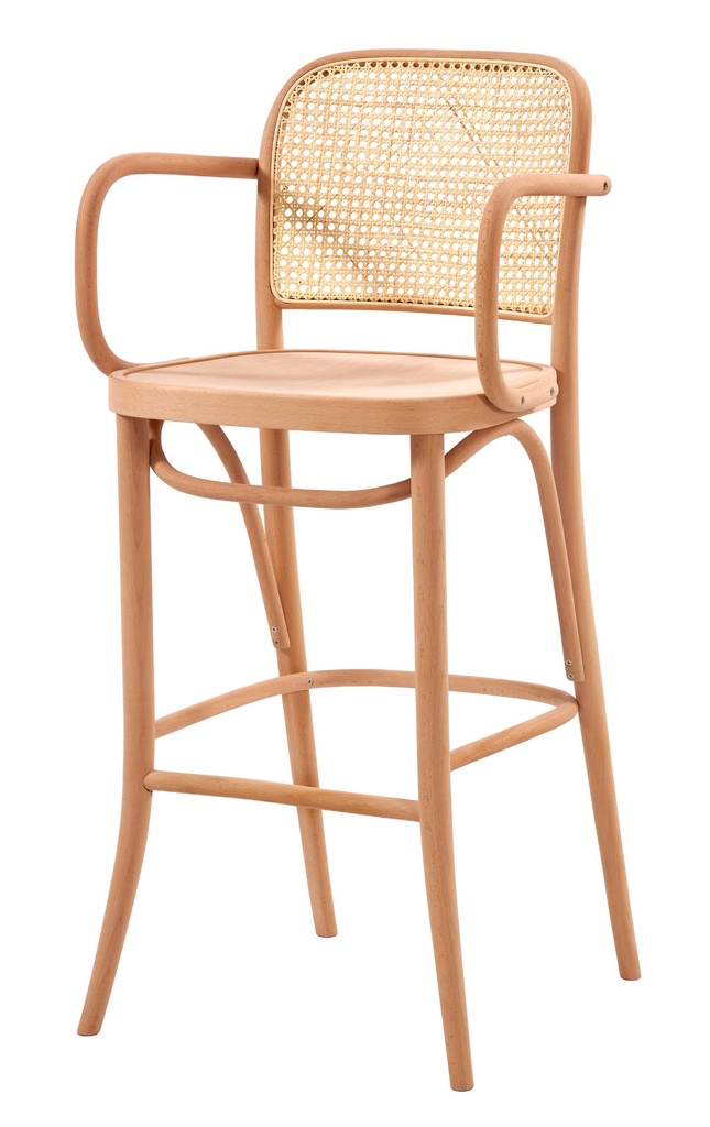 SCHELET SCAUN BAR DIN LEMN CU BRATE SI RATAN