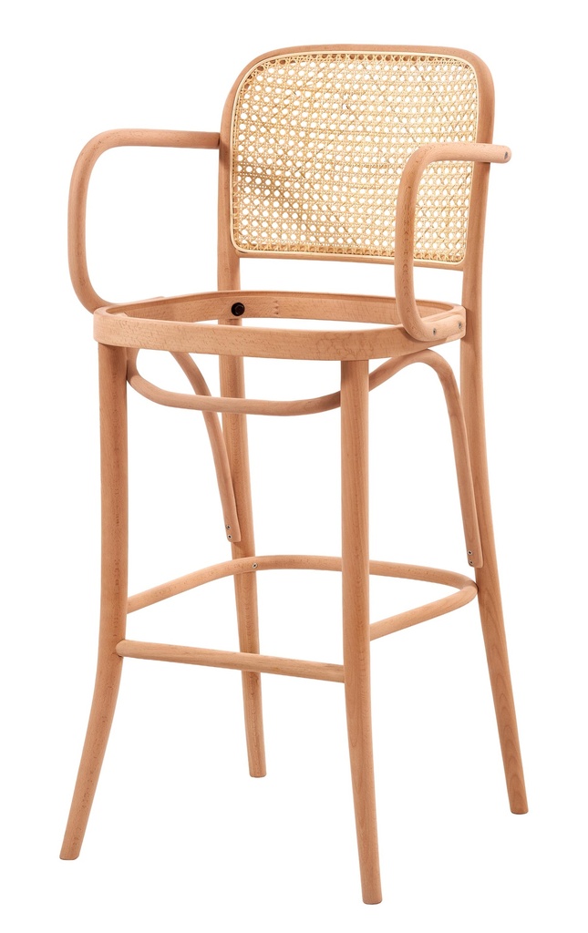 SCHELET SCAUN BAR DIN LEMN CU BRATE SI RATAN