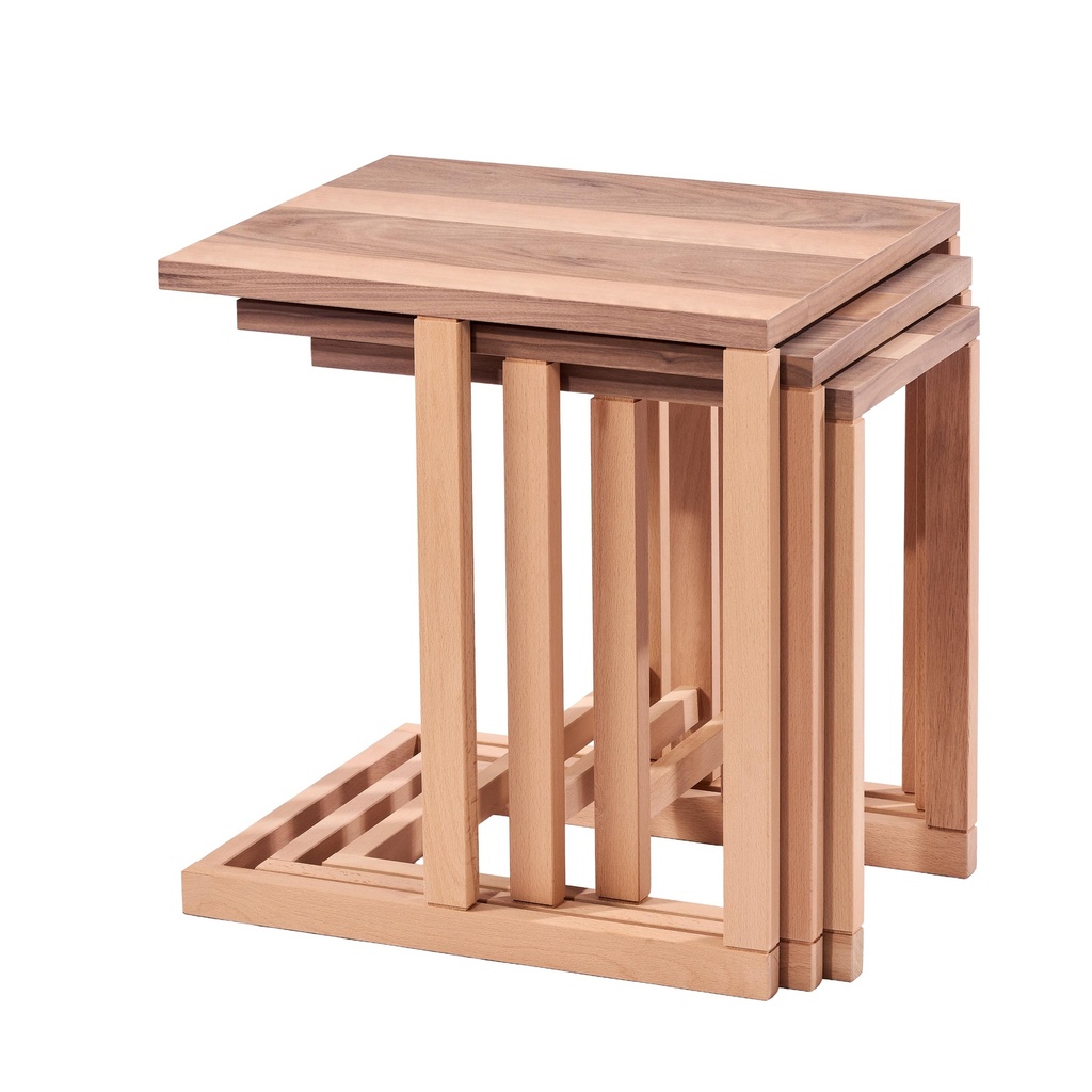 SET MASUTE DIN LEMN CU FURNIR DE NUC