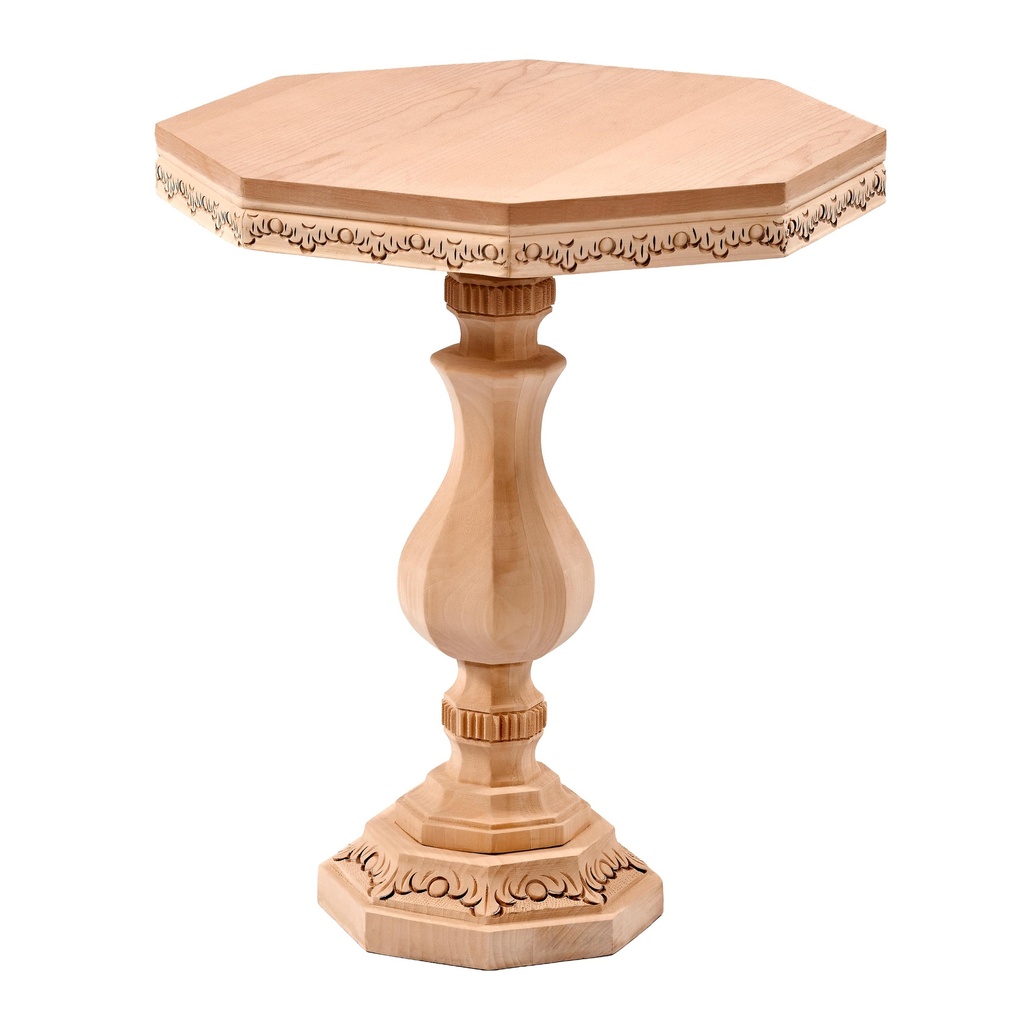 MASUTA ROTUNDA DIN LEMN CU SCULPTURA