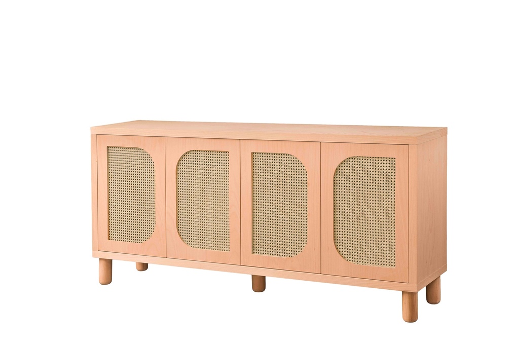 SERVANTA DIN LEMN CU RATAN