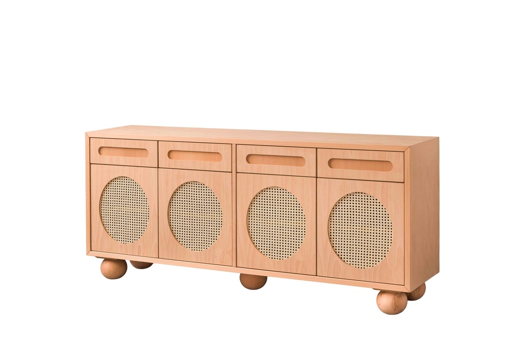 SERVANTA DIN LEMN CU RATAN