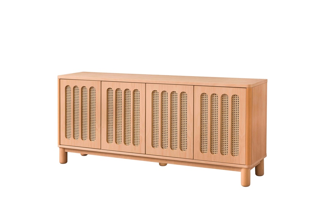 SERVANTA DIN LEMN CU RATAN