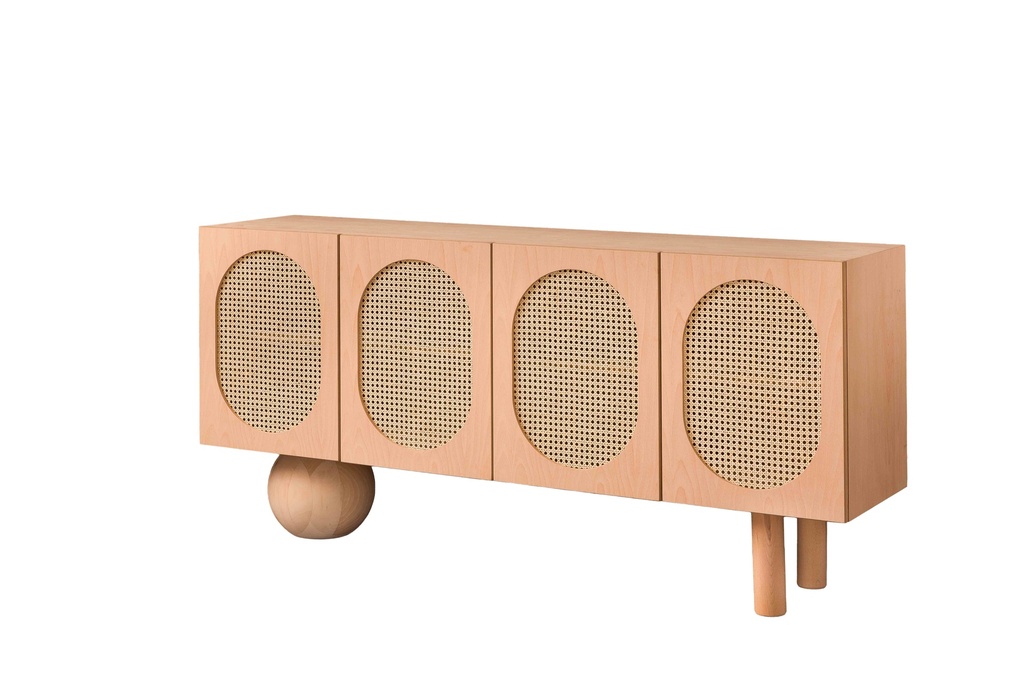 SERVANTA DIN LEMN CU RATAN