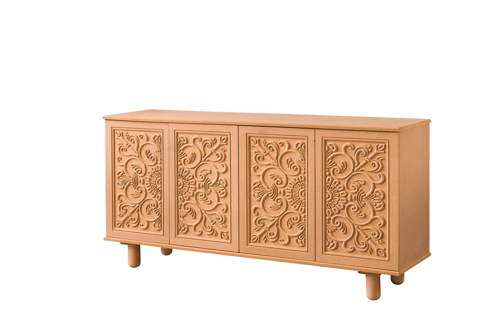 SERVANTA DIN LEMN SI MDF CU SCULPTURA