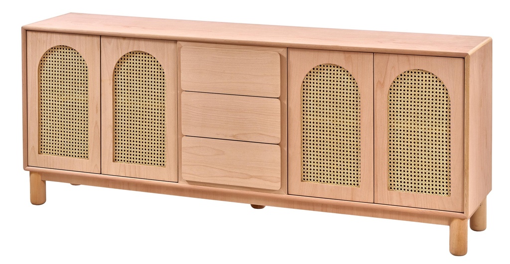 SERVANTA DIN LEMN CU RATAN