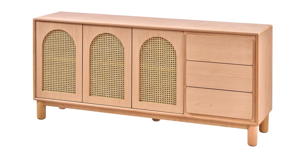 SERVANTA DIN LEMN CU RATAN