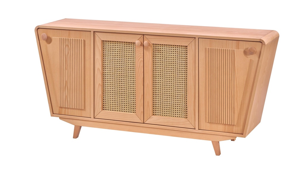 SERVANTA DIN LEMN CU RATAN