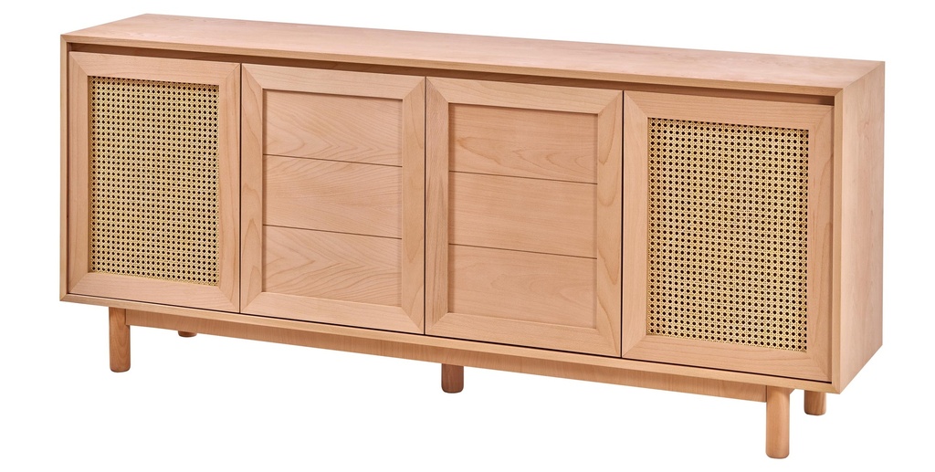 SERVANTA DIN LEMN CU RATAN