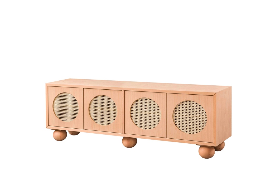 COMODA TV DIN LEMN CU RATAN