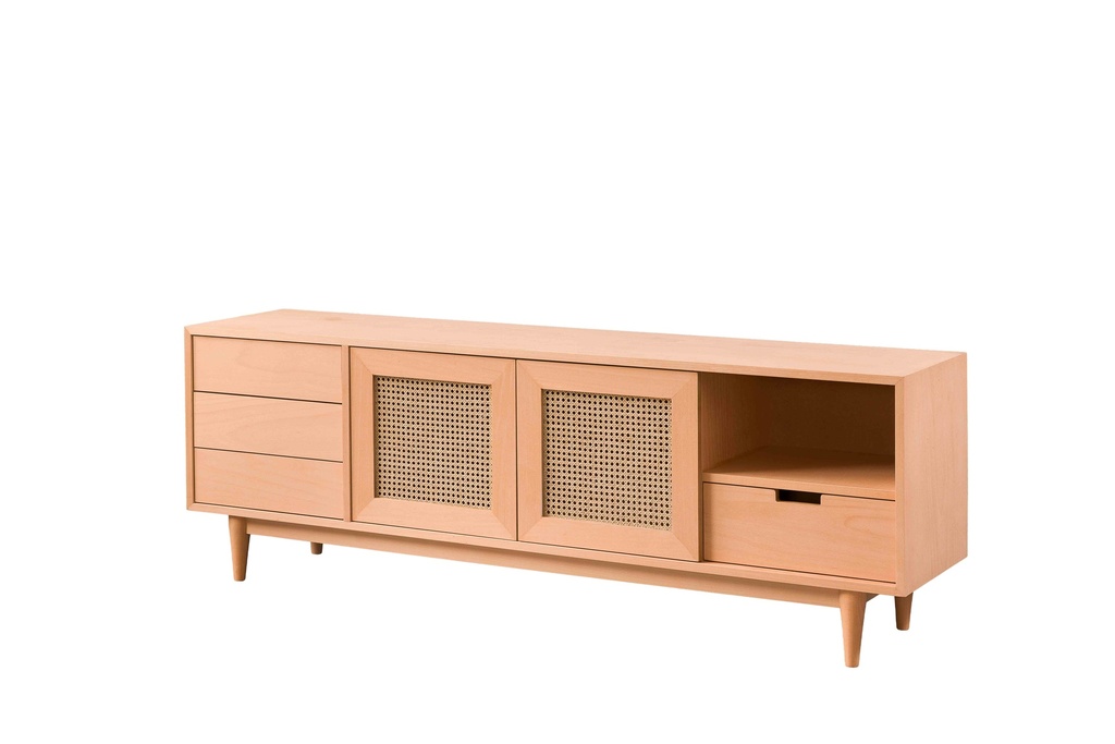 COMODA TV DIN LEMN CU RATAN