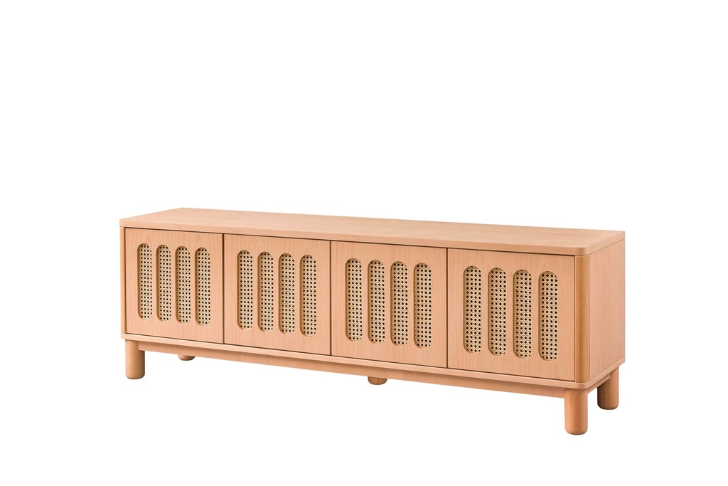 COMODA TV DIN LEMN CU RATAN