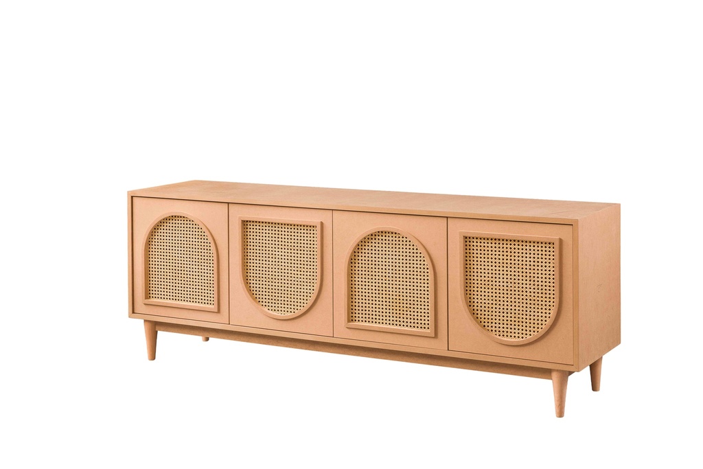 COMODA TV DIN LEMN CU RATAN