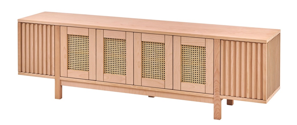 COMODA TV DIN LEMN CU RATAN