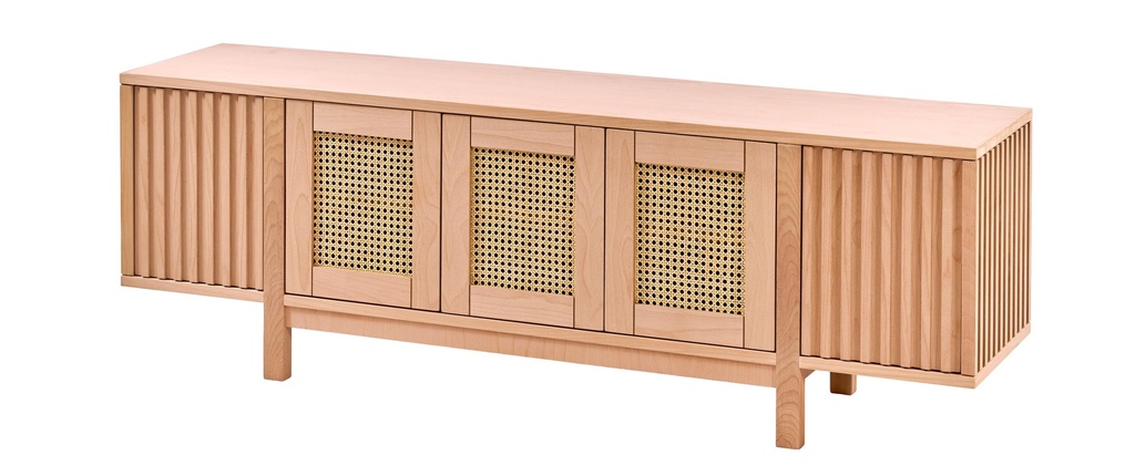 COMODA TV DIN LEMN CU RATAN