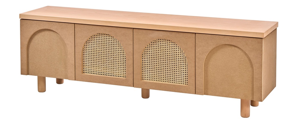 COMODA TV DIN LEMN SI MDF CU RATAN