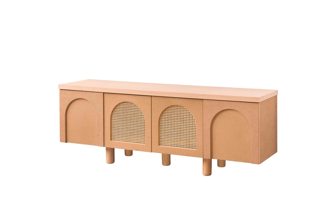 COMODA TV DIN LEMN SI MDF CU RATAN