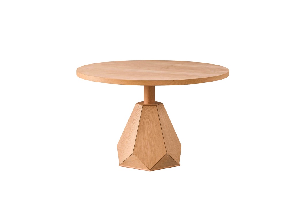 MASA ROTUNDA FIXA DIN LEMN CU FURNIR DE STEJAR