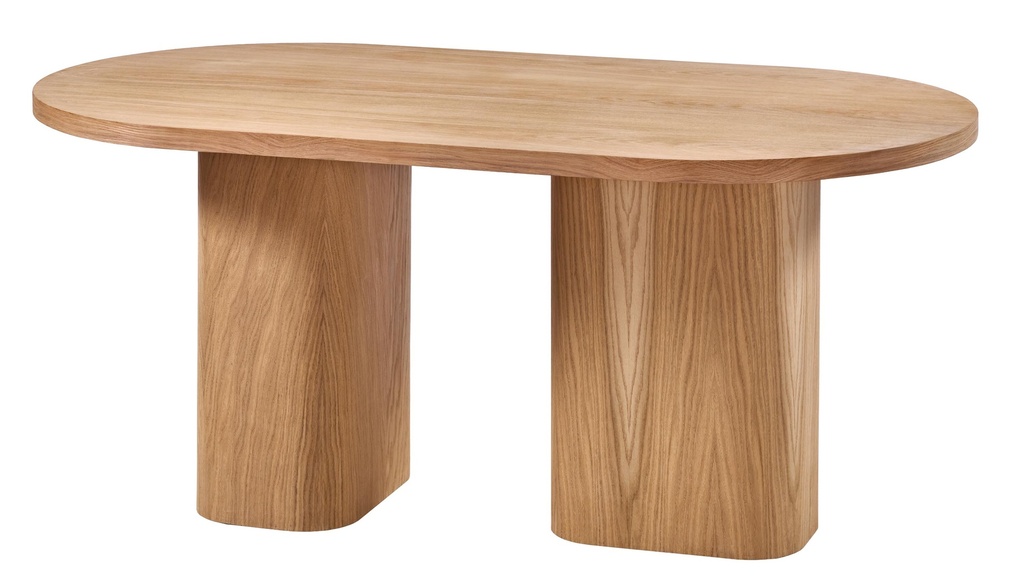 MASA OVALA FIXA DIN LEMN CU FURNIR DE STEJAR