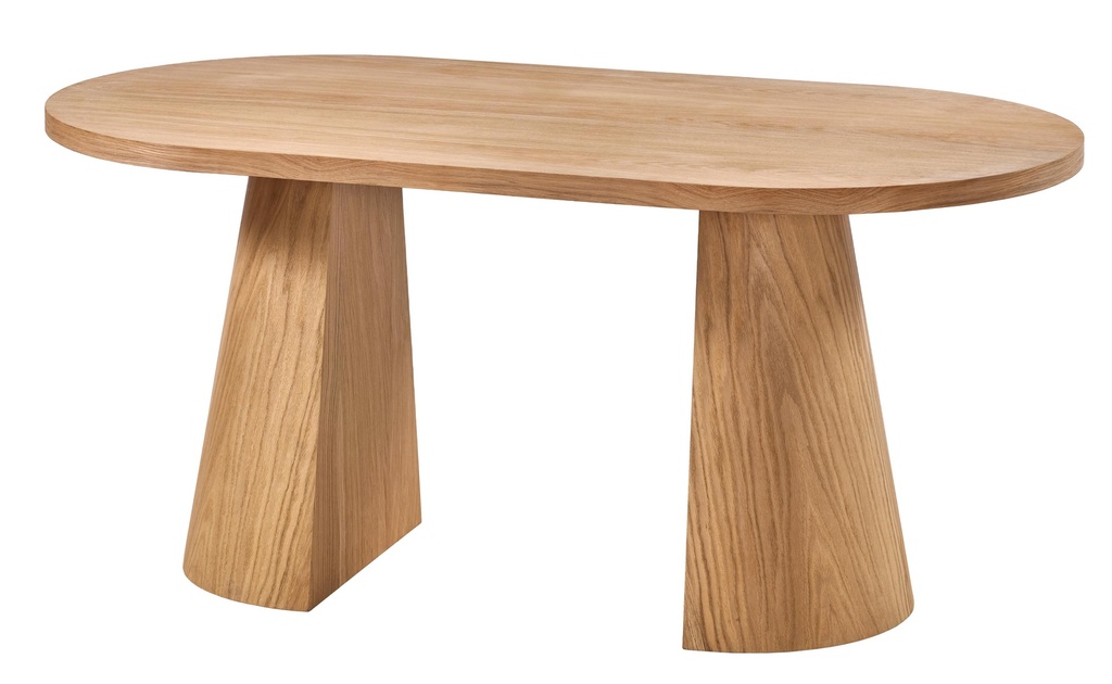 MASA OVALA FIXA DIN LEMN CU FURNIR DE STEJAR