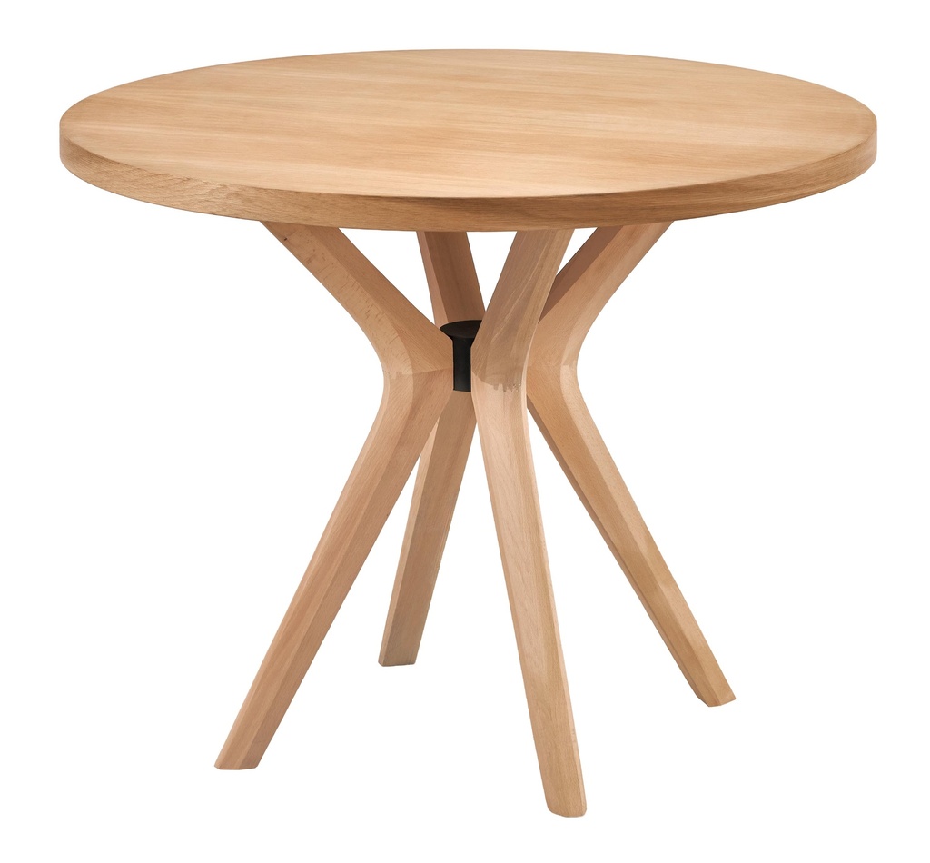 MASA ROTUNDA FIXA DIN LEMN CU FURNIR DE STEJAR