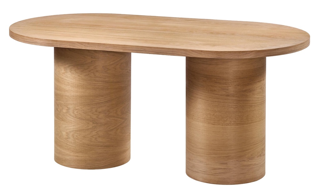 MASA OVALA FIXA DIN LEMN CU FURNIR DE STEJAR