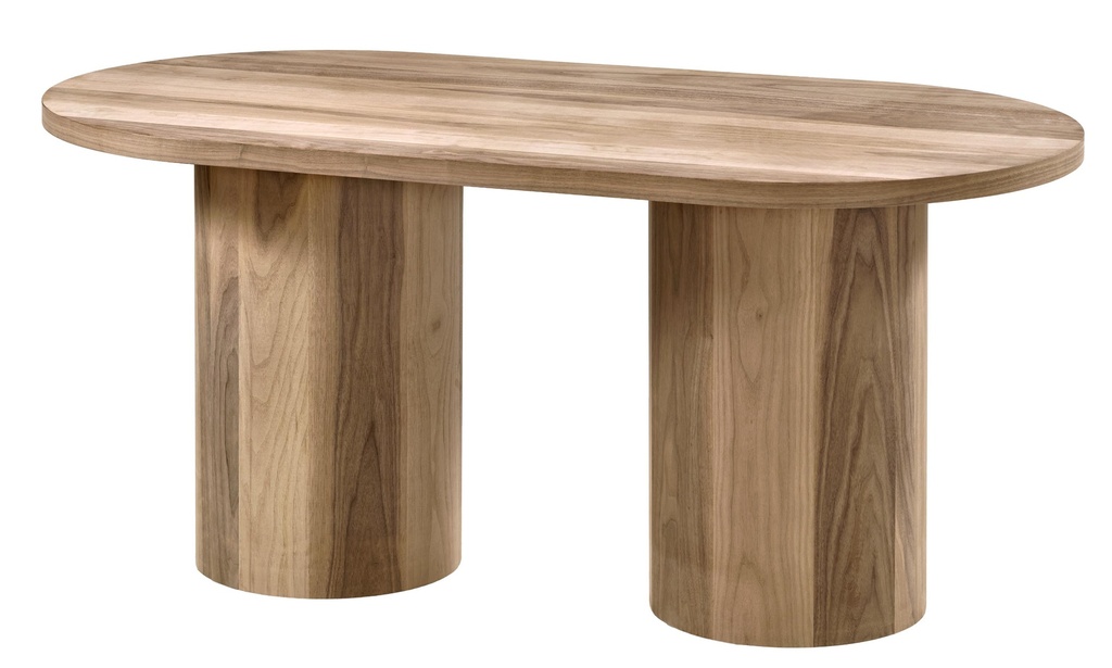 MASA OVALA FIXA DIN LEMN CU FURNIR DE NUC