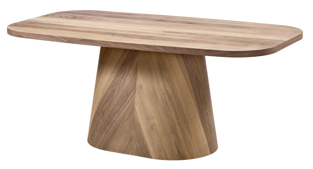 MASA DREPTUNGHIULARA FIXA DIN LEMN CU FURNIR DE NUC