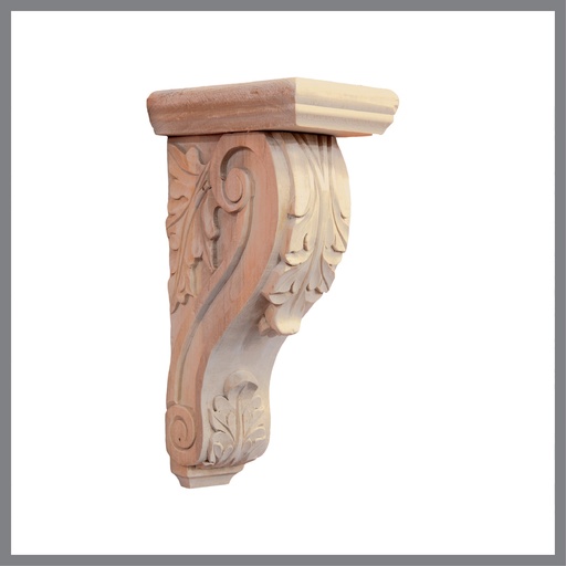 [F-023] Wood decorative capitel with sculptures