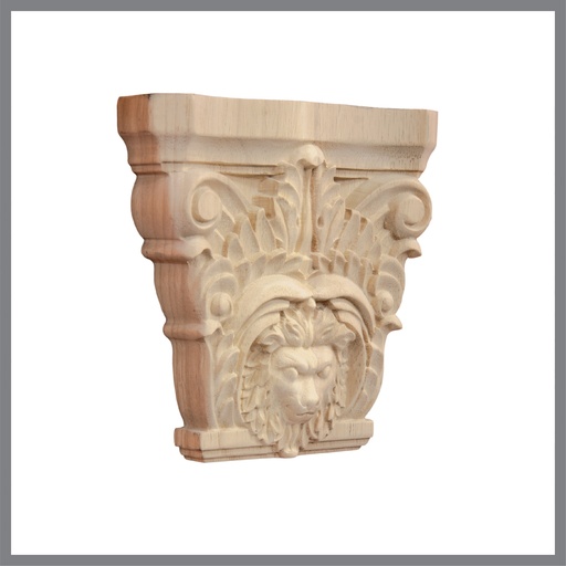 [G-325] Wood decorative capitel with sculptures